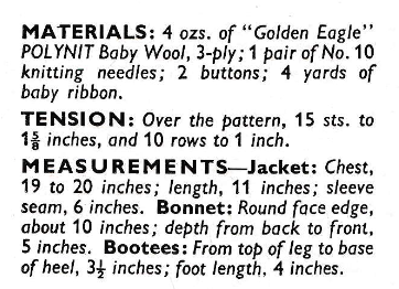 Weldons Knitwear A920 3 Ply Matinee Coat Bonnet and Booties Set Pattern