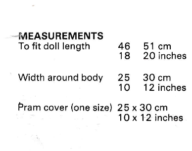 Dolls Clothes and Blanket for 18-20 inch doll vintage pattern