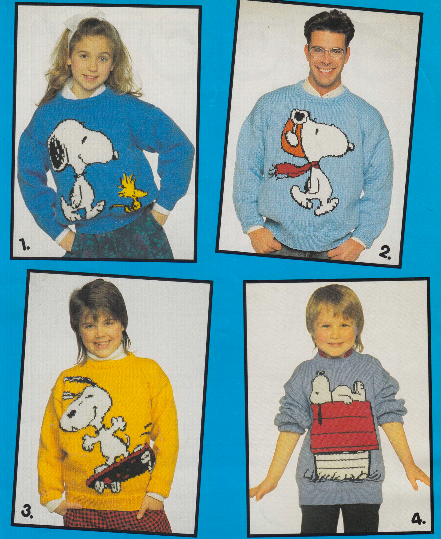 Snoopy Intarsia Sweaters Knitting Pattern