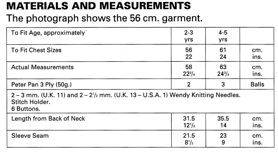 3 Ply V Neck Children's Cardigan Knitting Pattern