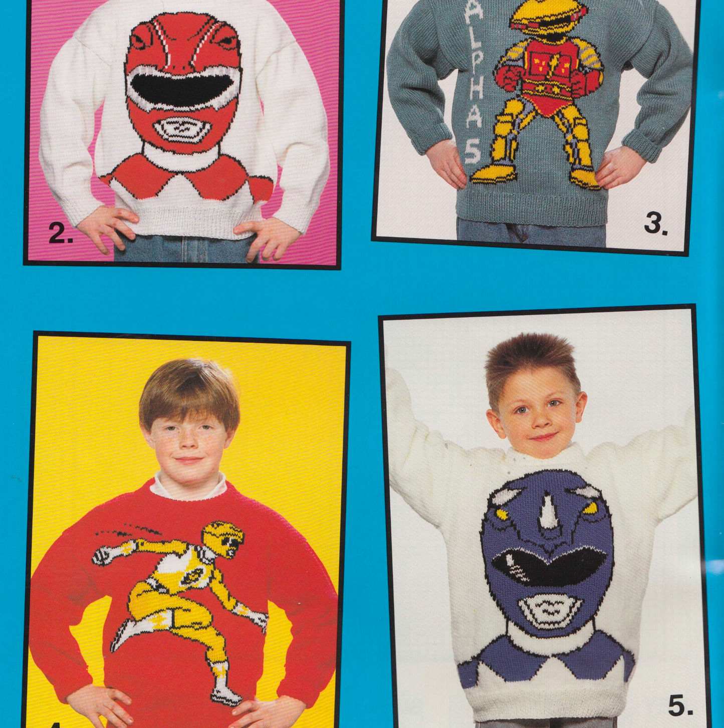 Power Rangers Picture Sweaters Knitting Pattern