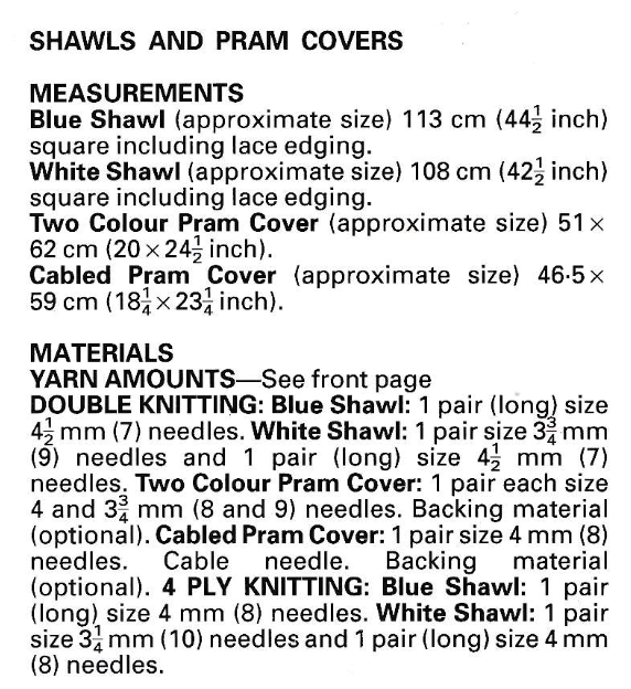 Baby Pram Covers and Shawls Knitting Pattern