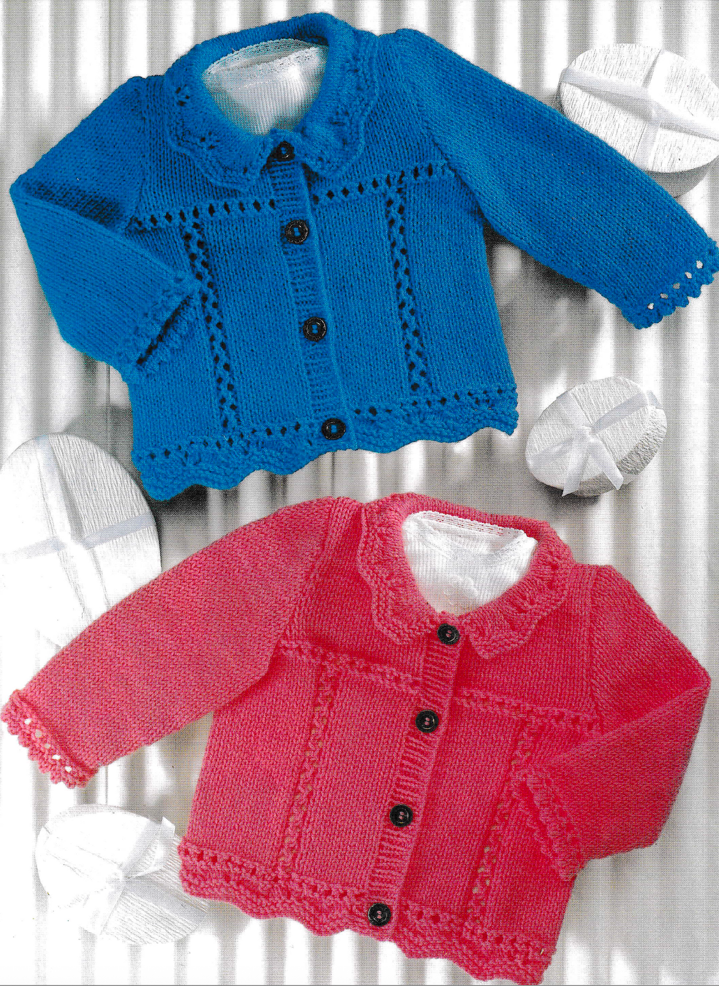 Baby Cardigan Knitting Pattern with collar design