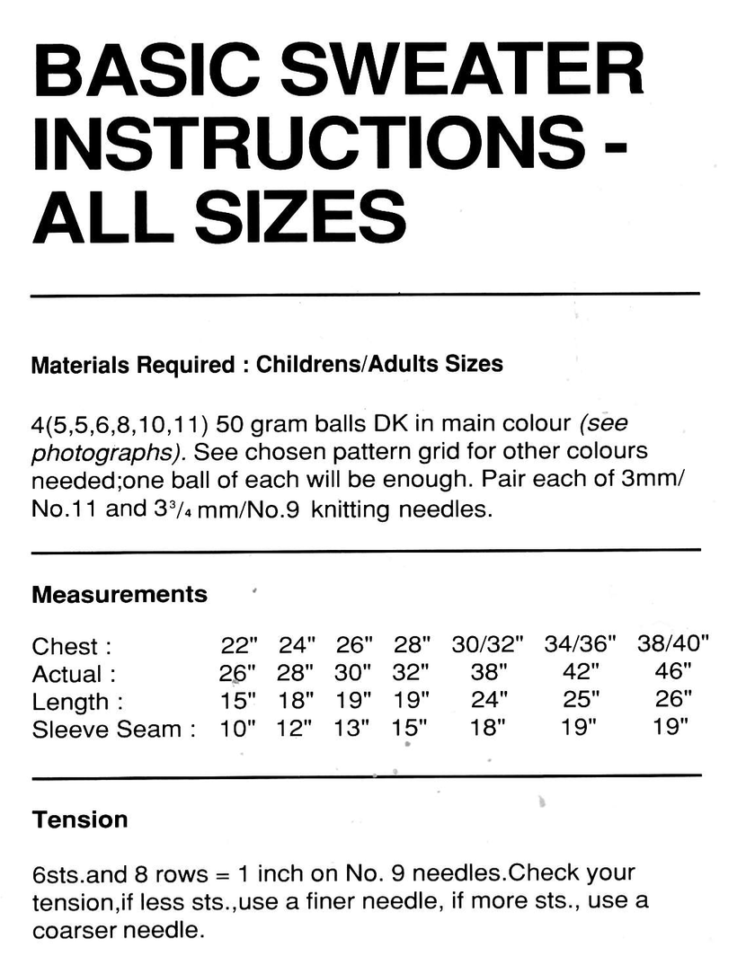 The Magic Roundabout Intarsia Picture Sweaters Knitting Pattern