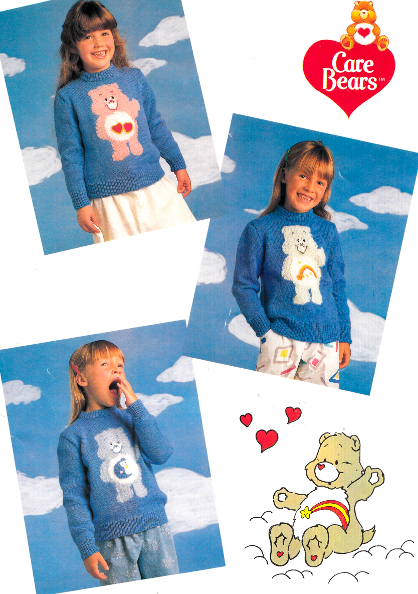 Care Bears Toys and Intarsia Picture Sweaters Knitting Pattern