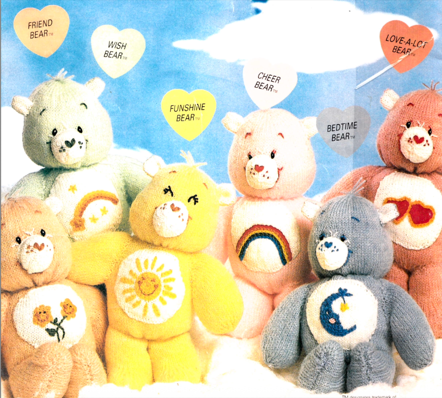 Care Bears Toys and Intarsia Picture Sweaters Knitting Pattern
