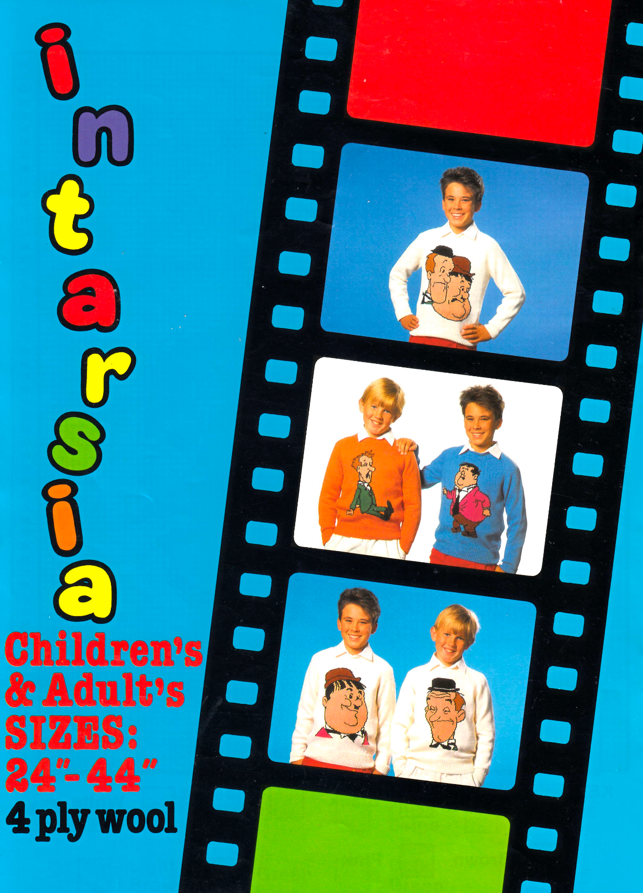 Laurel and Hardy Intarsia Picture Sweaters Knitting Pattern