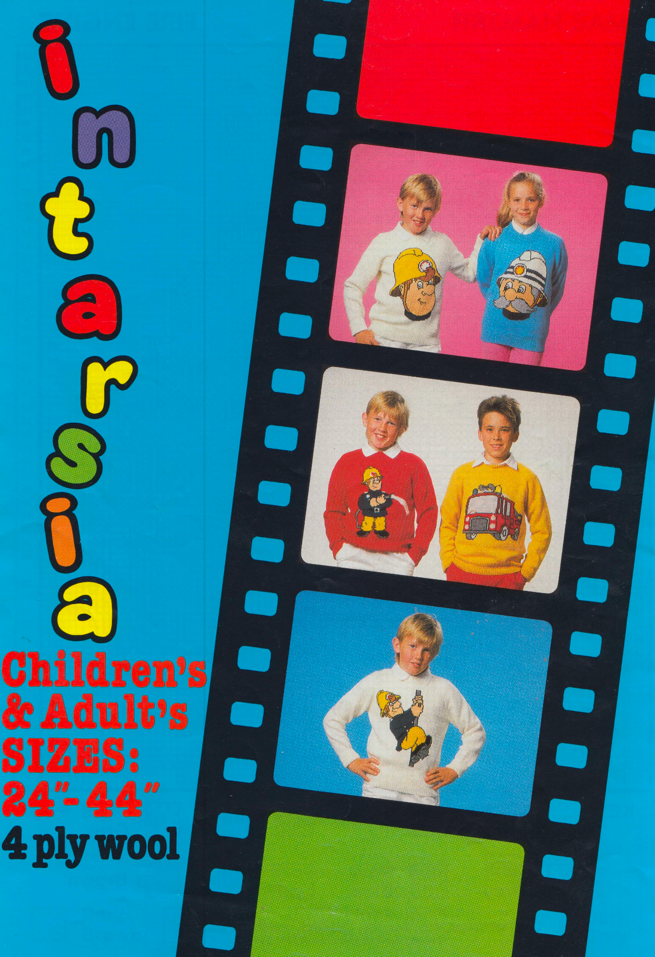 Fireman Sam Intarsia Picture Sweaters Knitting Pattern