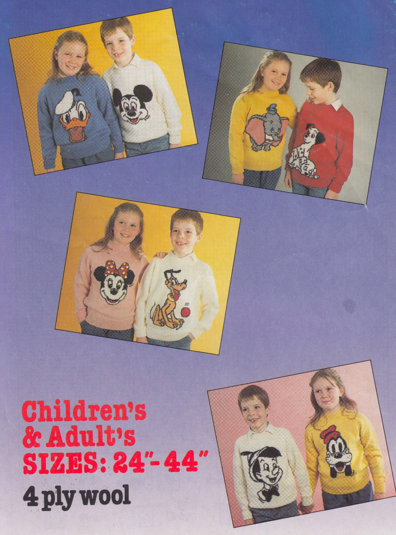 Disney Intarsia Picture Sweaters Knitting Pattern