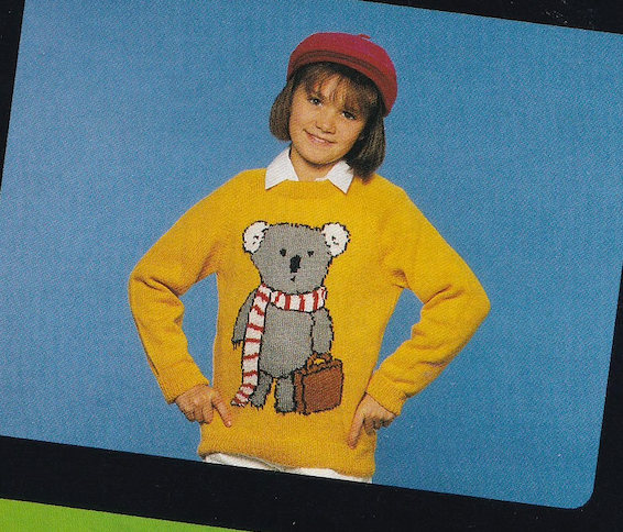 Teddy Bear Intarsia Picture Sweaters Knitting Pattern