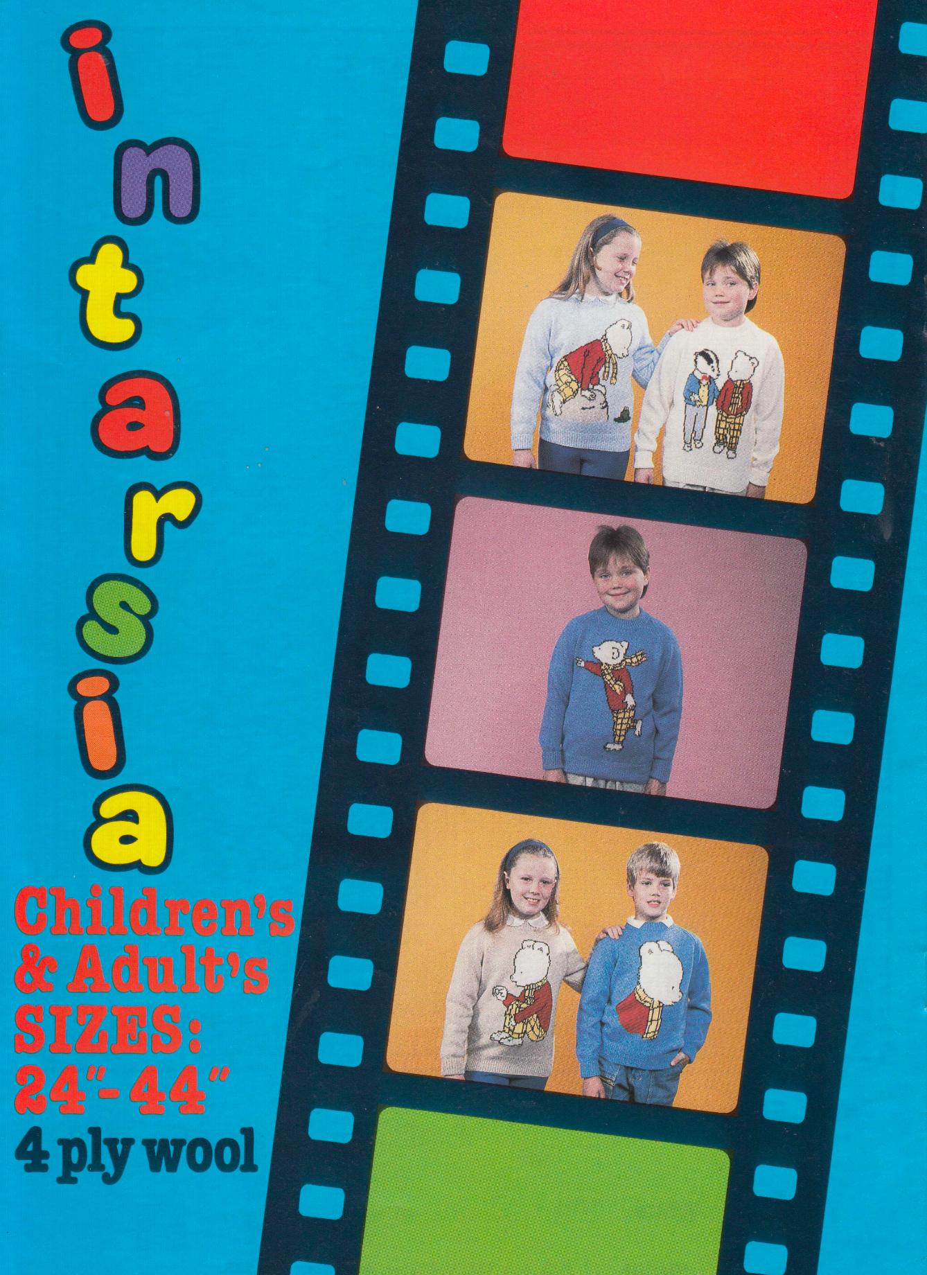 Rupert Bear Intarsia Picture Sweaters Knitting Pattern