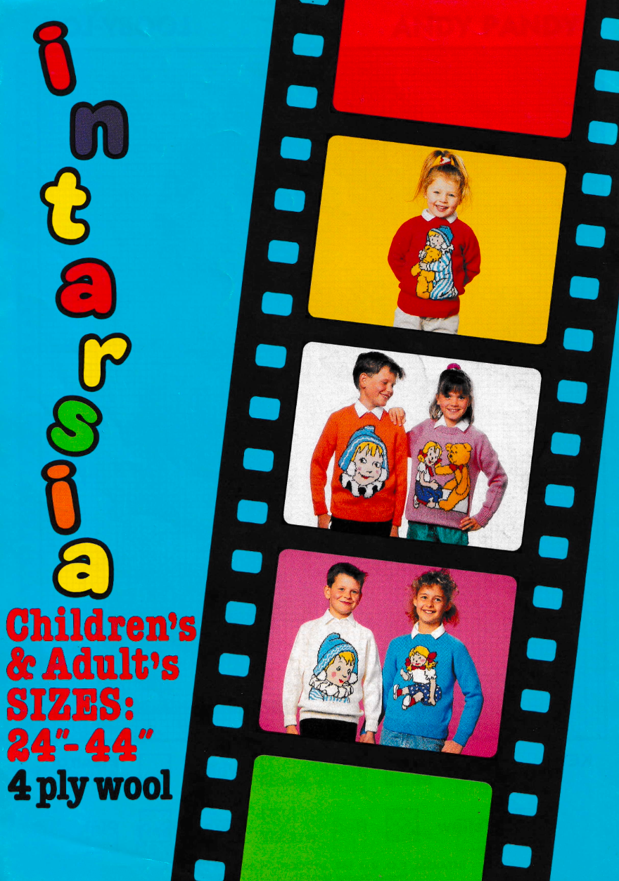 Andy Pandy Intarsia Picture Sweaters Knitting Pattern