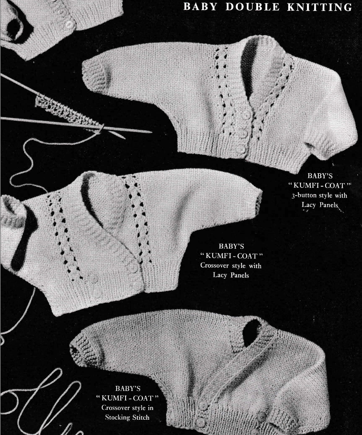 Kumfi Coat Baby Cardigans Vintage Knitting Pattern
