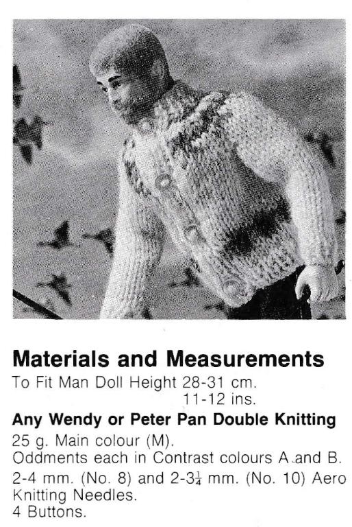 Action Man Dolls Clothes Knitting Pattern including Biker Jacket