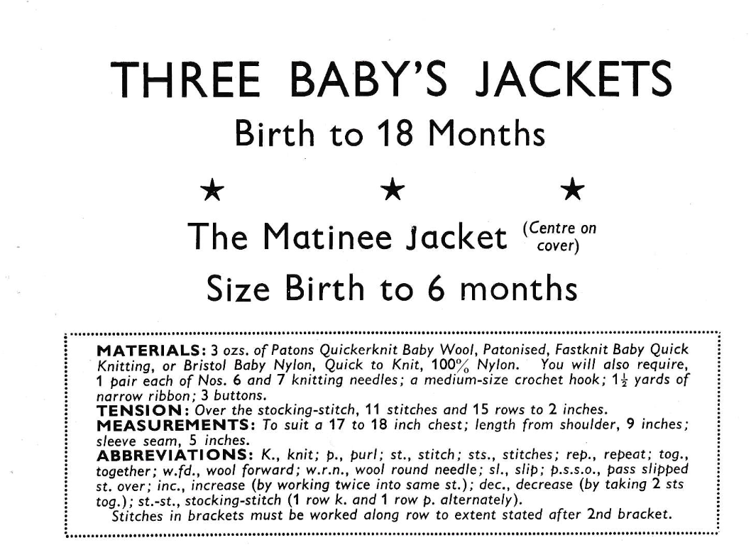 Vintage Baby Matinee Coat Set in DK Yarn