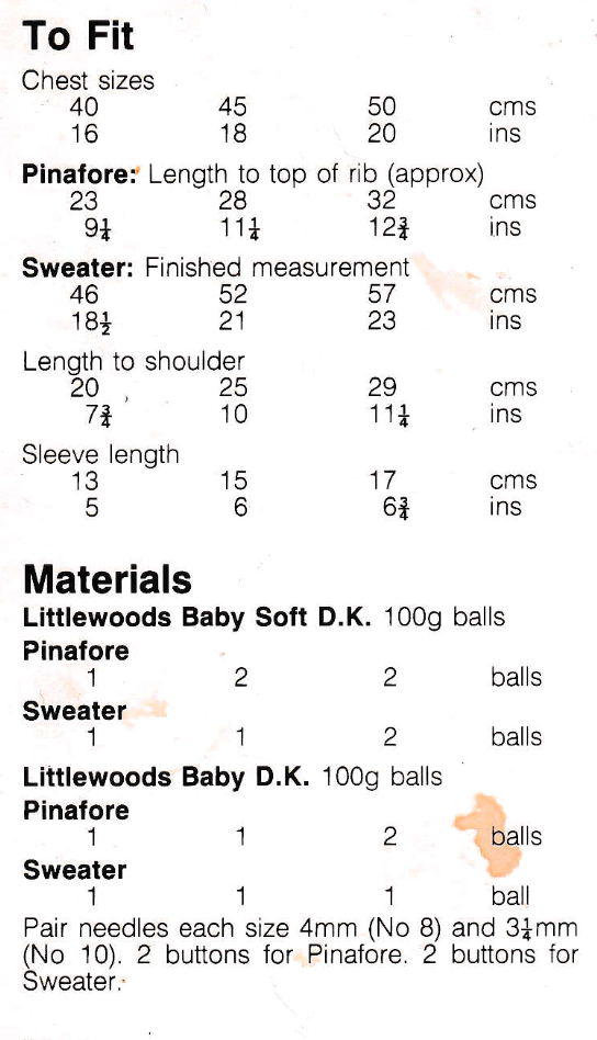 Baby Girl Pinafore Dress Knitting Pattern