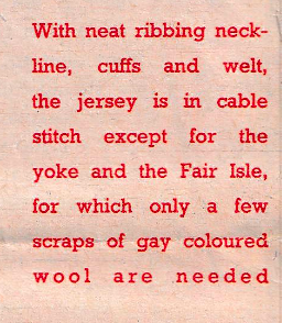 Free Vintage Knitting Pattern for Native American Sweater