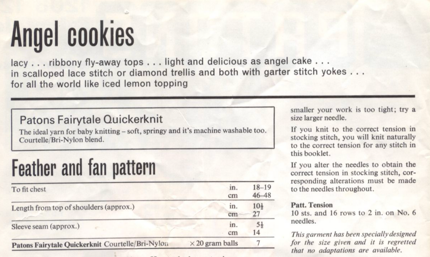 Angel Cookies Tops Knitting Pattern