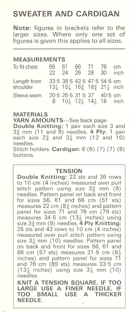 DK and 4 Ply Baby to Child Cardigan and Sweater