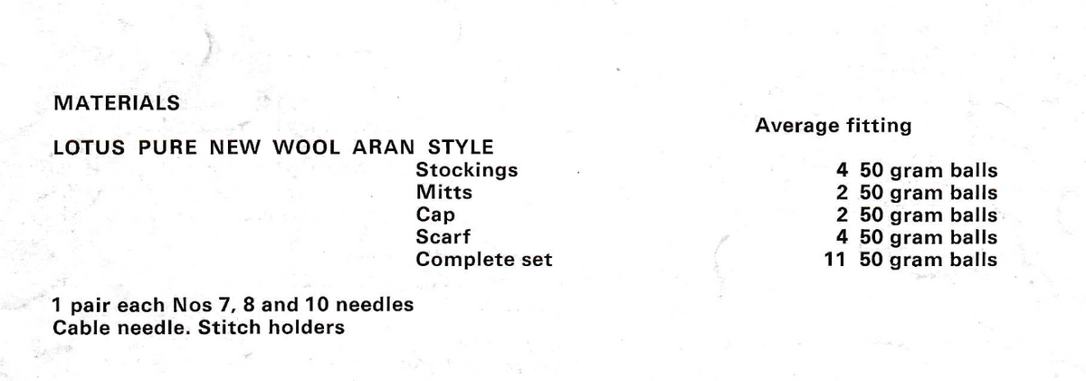 Aran Socks, Scarf, Mittens and Hat for Adult Knitting Pattern