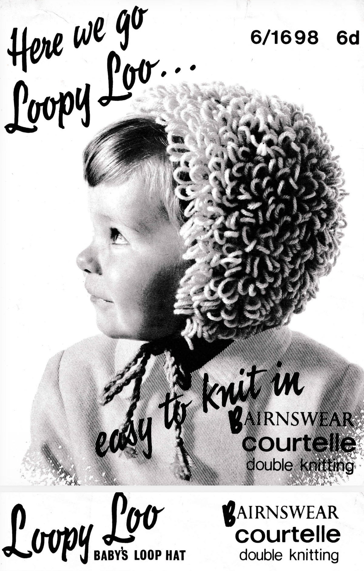 Baby Loopy Bonnet Hat Knitting Pattern (Vintage)