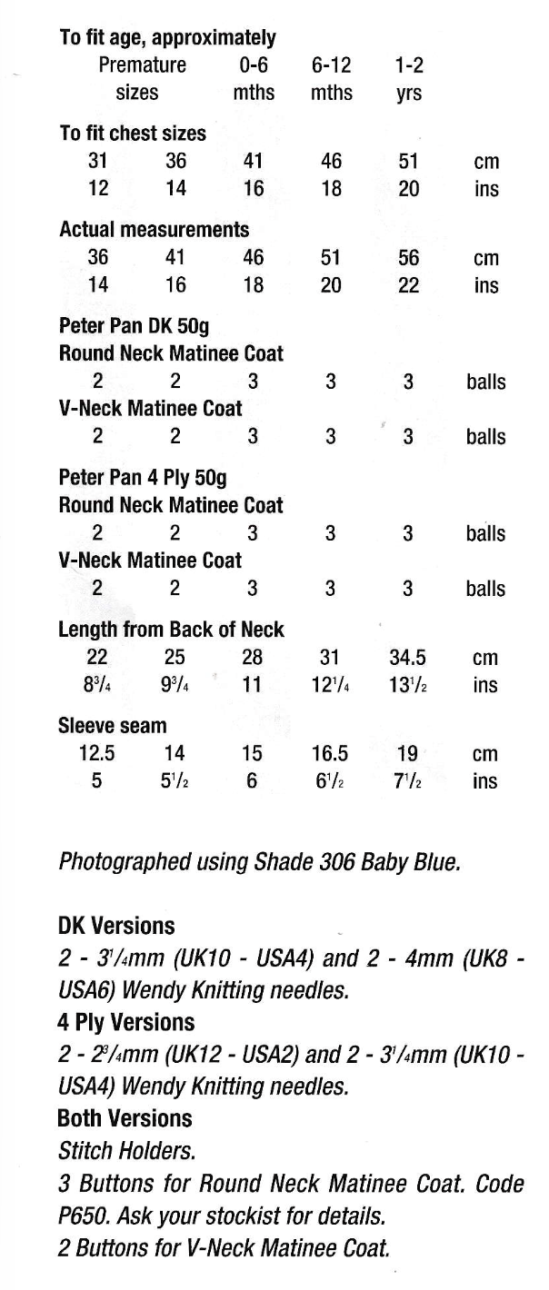Baby Matinee Coat Cardigan Knitting Pattern