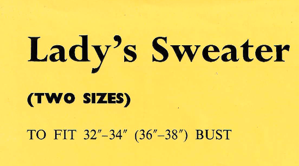 1960s Sweater for Women Knitting Pattern