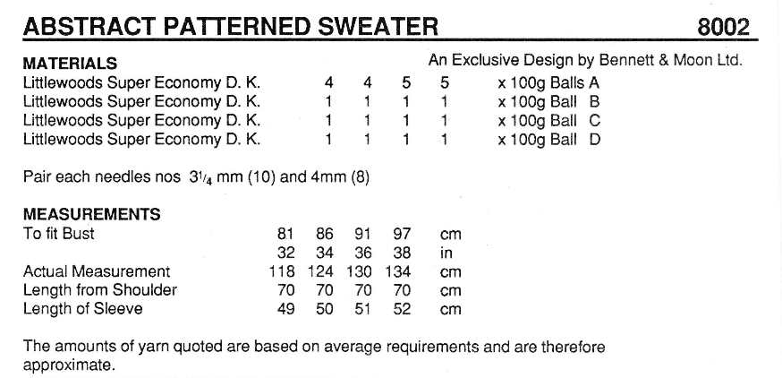 Abstract Oversized Jumper Knitting Pattern PDF – DK