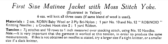 Vintage Knitting Pattern for Baby Matinee Coat Cardigans