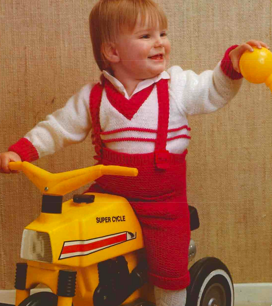 Baby boy set with sweater and shorts knitting pattern