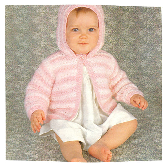 Baby Hooded Cardigan Knitting Pattern PDF – DK, 19 to 21 Inch Chest