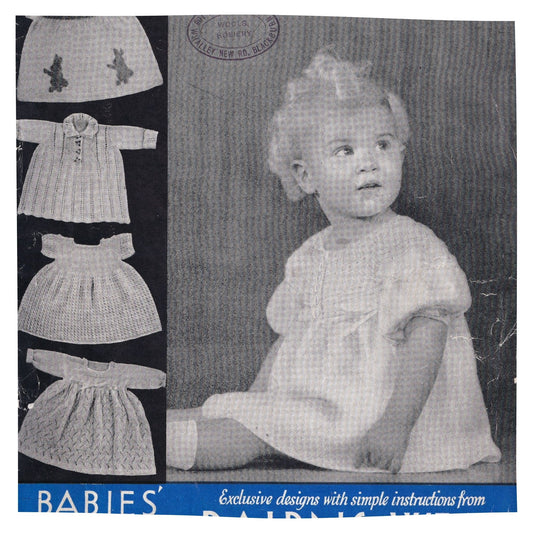 1940s Baby Dress Knitting Pattern - Bairnswear Booklet No 28
