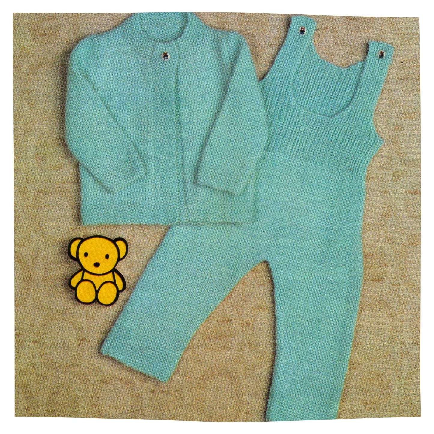 Baby Cardigan and Dungarees Set Knitting Pattern