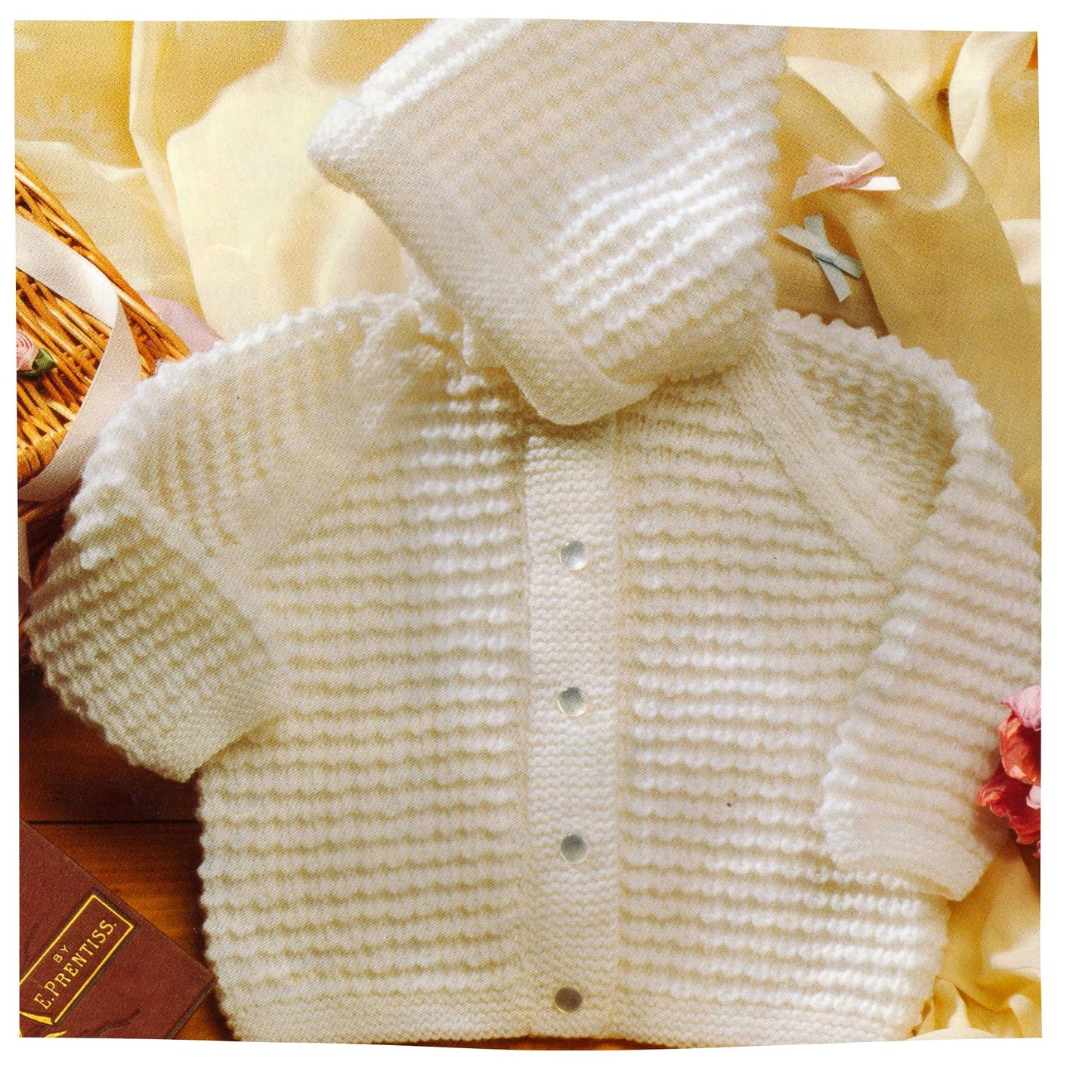 Vintage Knitting Pattern for Baby Cardigan Jacket with Hood