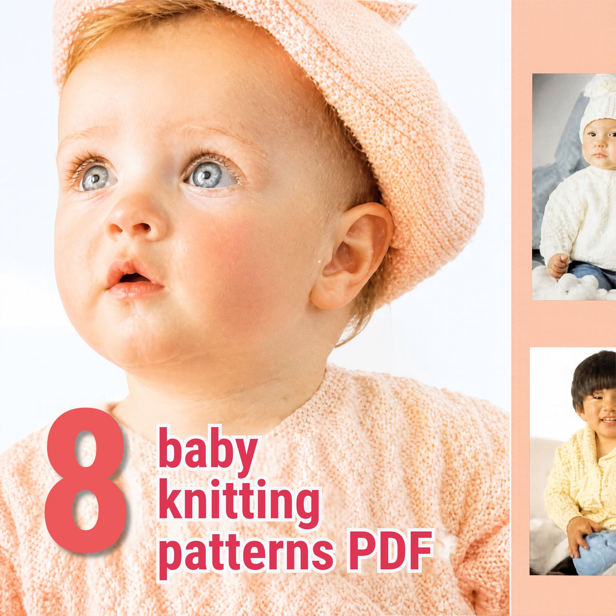 8 Baby Cardigan and Sweaters Knitting Pattern PDF
