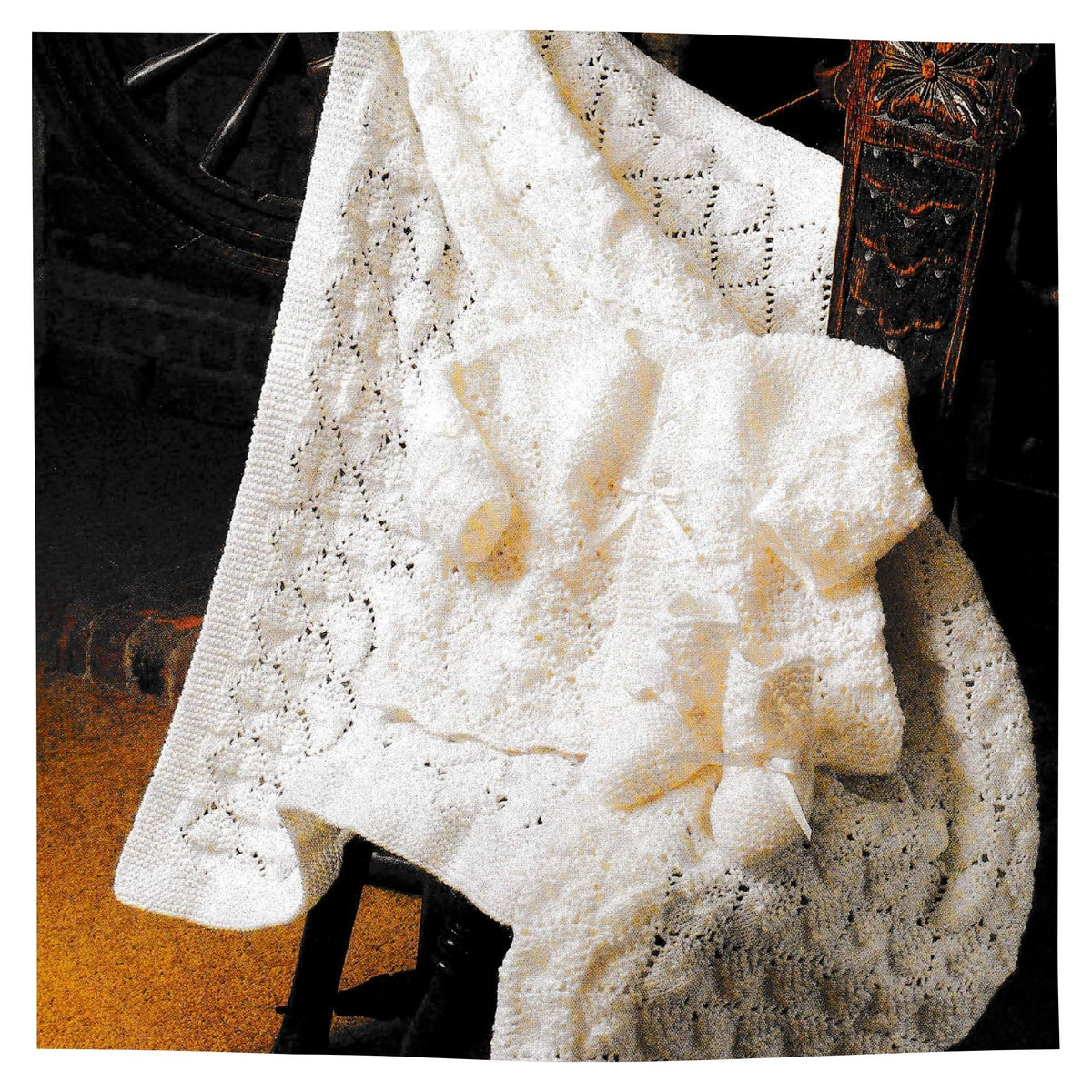 Baby Shawl Cardigan and Booties Set Vintage Knitting Pattern