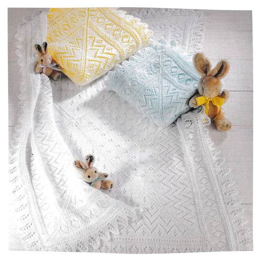 Baby Shawl Knitting Pattern PDF – 3 Ply, 4 Ply and DK