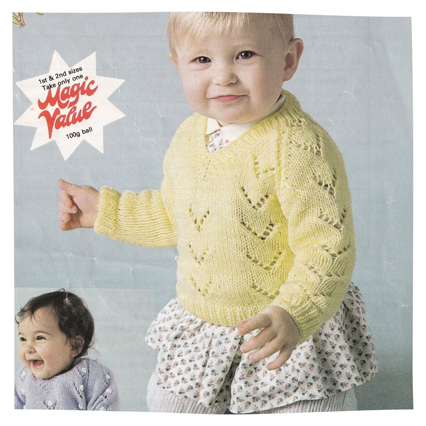Lace Pattern Baby Sweater Vintage Knitting Pattern