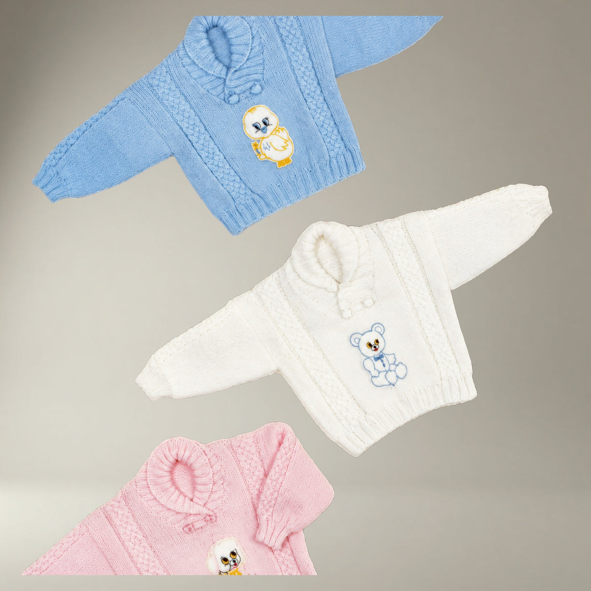 Baby Cable Sweater Knitting Pattern PDF – 4 Ply, 16–22 Inch