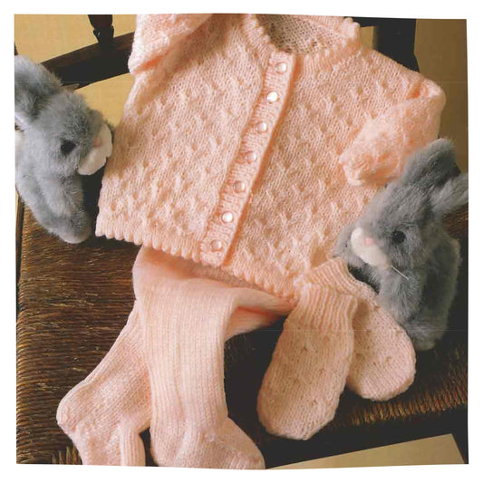 Baby Jacket, Leggings & Mitts DK Knitting Pattern PDF