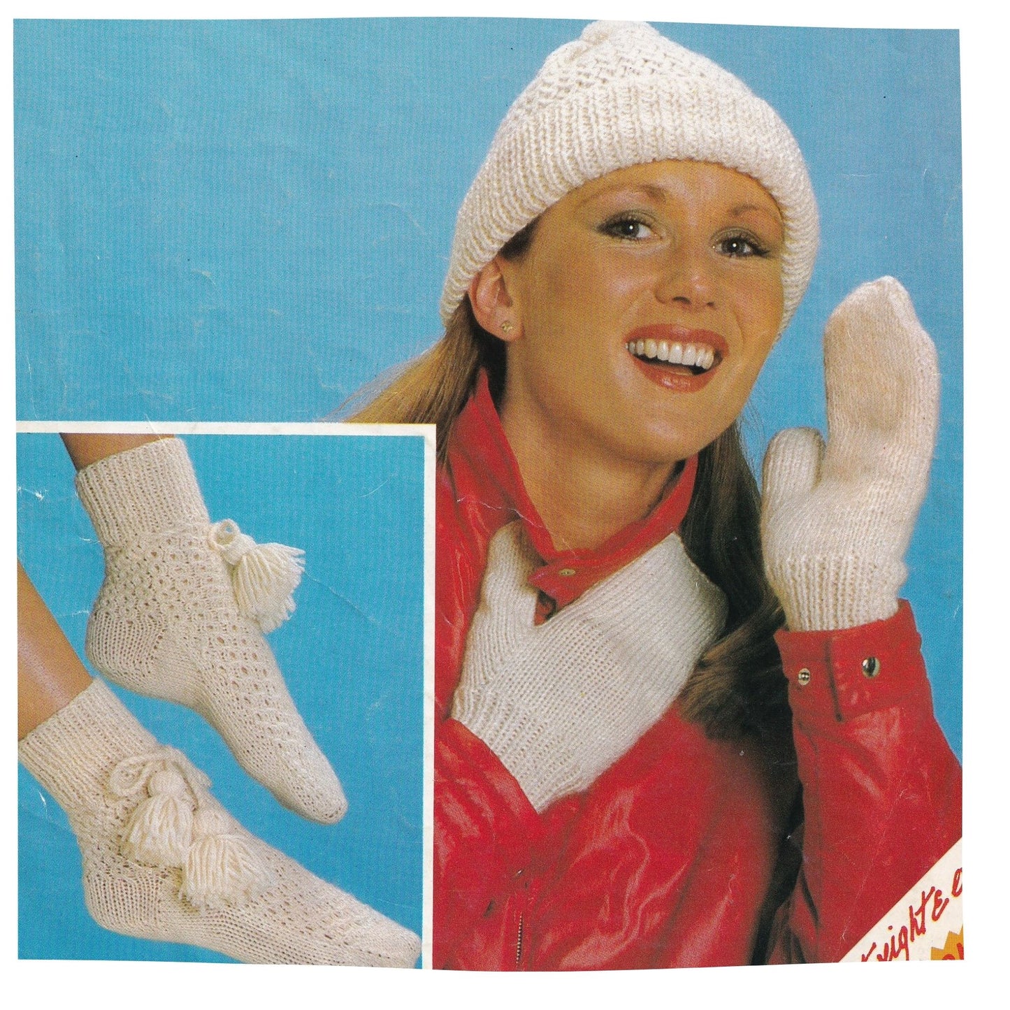 Bed Socks Hat and Mittens in DK yarn knitting pattern