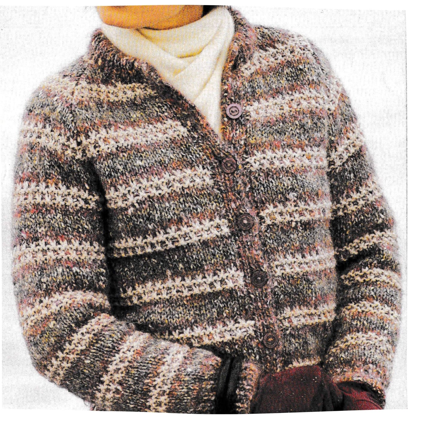 Yarn Mixing Cardigan Chunky Womens Knitting Pattern