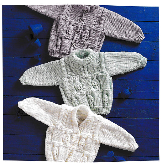 Chunky Baby Sweater & Cardigan Knitting Pattern PDF