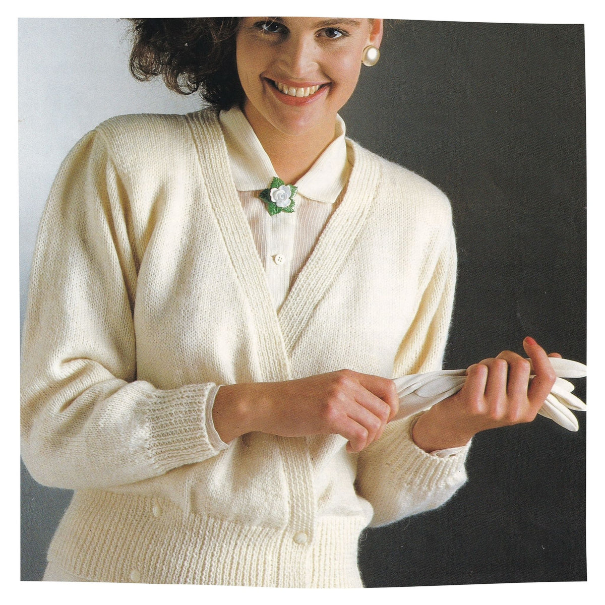 Ladies Crossover Cardigan Vintage Knitting Pattern