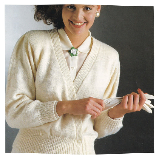 Ladies Crossover Cardigan Vintage Knitting Pattern
