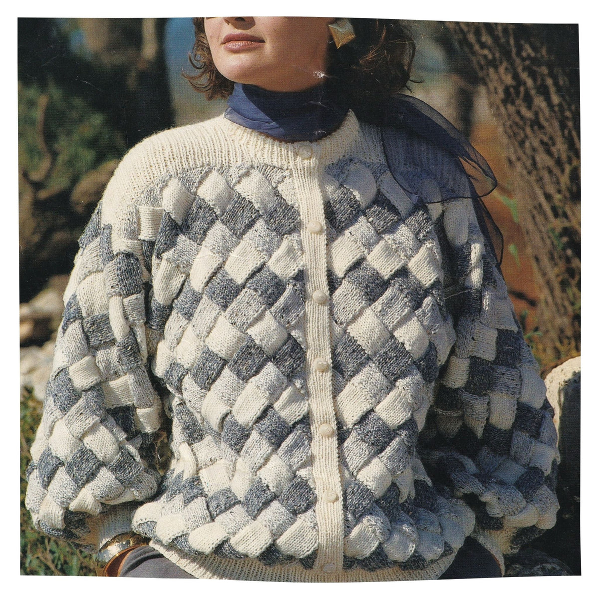 Ladies Entrelac Jacket Knitting Pattern