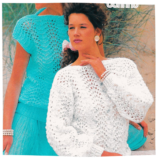 Ladies Feather and Fan Lace Summer Top and Sweater Knitting Pattern