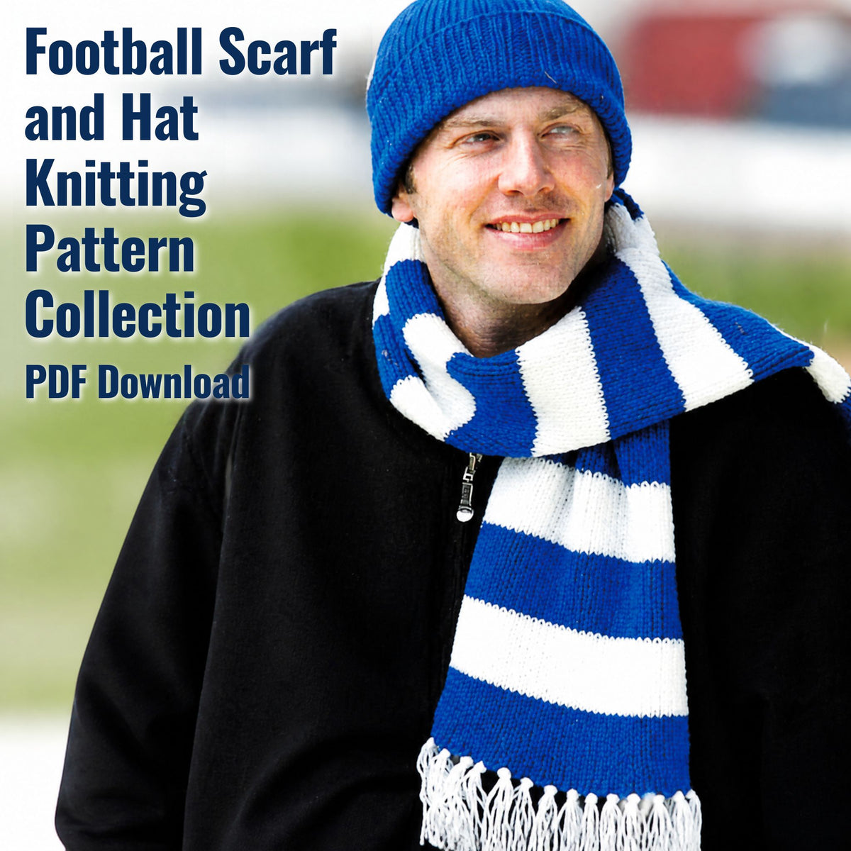 Football Scarf Knitting Pattern PDF
