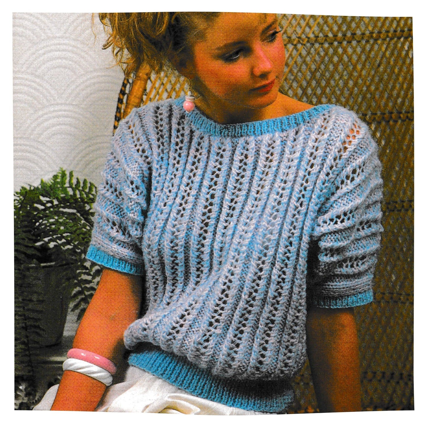 Ladies Short Sleeve Top Free Knitting Pattern