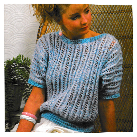 Ladies Short Sleeve Top Free Knitting Pattern
